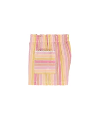 Kids Headquarters Toddler and Little Girls 2-Piece Multi Stripe Top Crinkle Knit Shorts Set