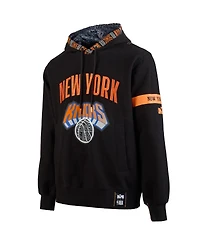 Two Hype x Nba Men's Black New York Knicks Culture Hoops Collection Premium Pullover Hoodie