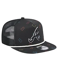 New Era Men's Black Atlanta Braves Gummy Golfer Trucker Adjustable Hat