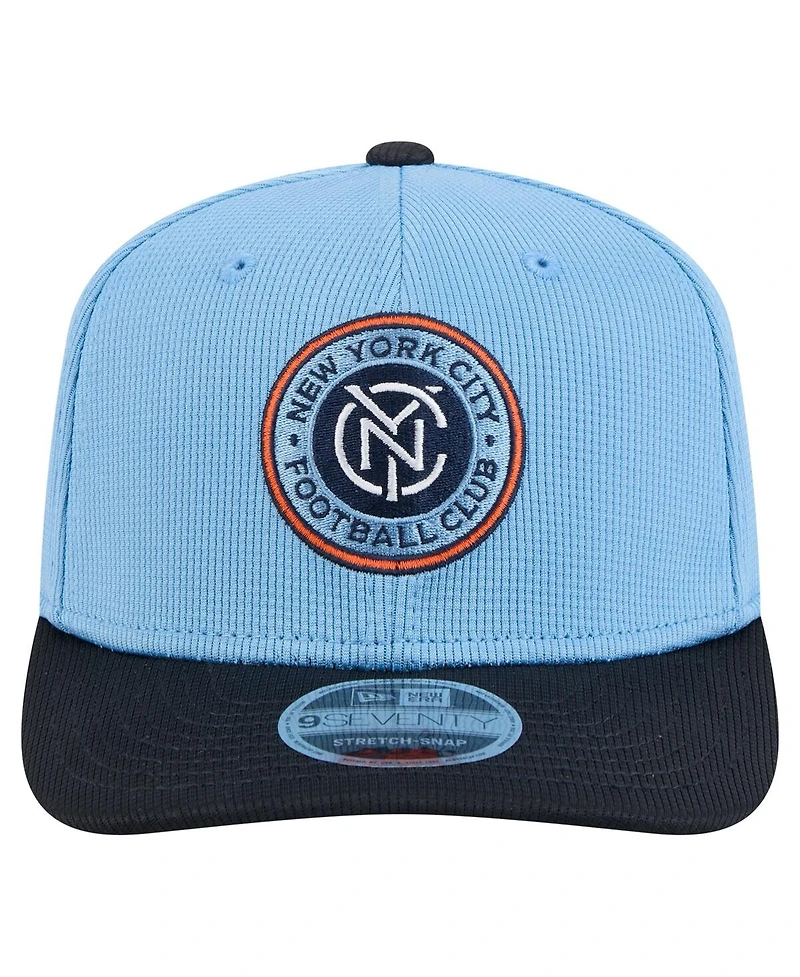 New Era Men's Sky Blue/Navy New York City Fc 2025 Jersey Hook 9SEVENTY Stretch-Snap Hat