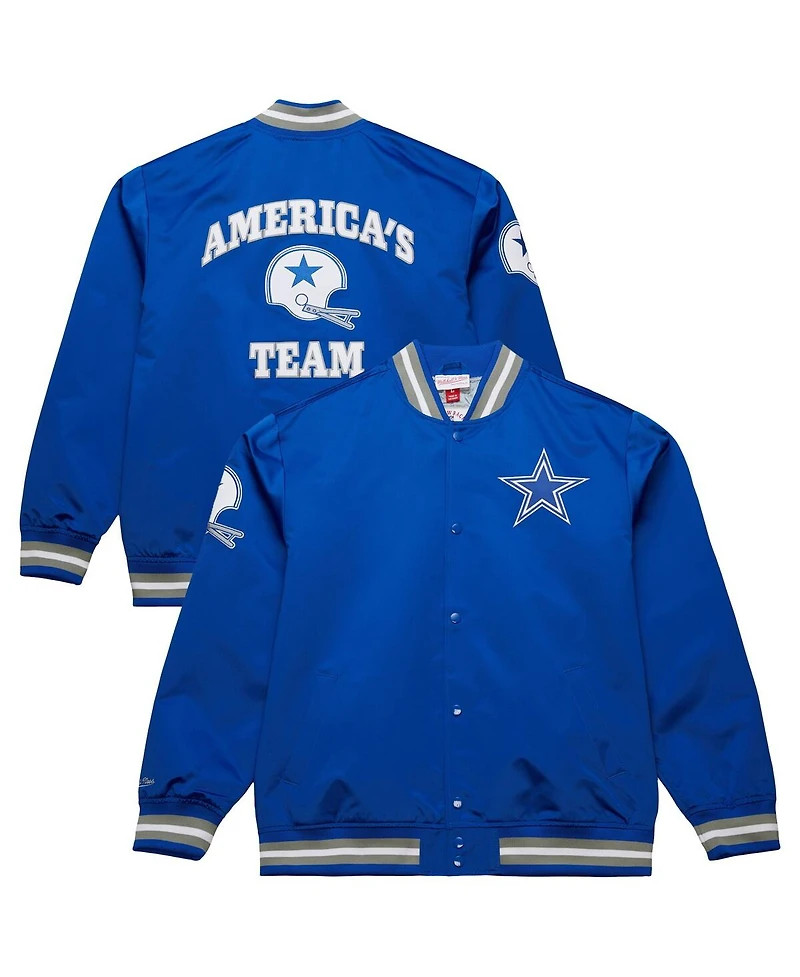 Mitchell & Ness Men's Royal Dallas Cowboys Vintage Double Down Satin Full-Snap Jacket