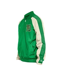 New Era Men's Kelly Green Detroit Tigers Ripstop Raglan Quarter-Zip Hoodie Windbreaker Jacket