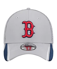 New Era Men's Gray Boston Red Sox Linear 39THIRTY Flex-Fit Hat
