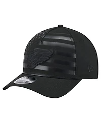 New Era Men's Black Detroit Red Wings Game Day Stealth Flag 9FORTY A-Frame Adjustable Hat