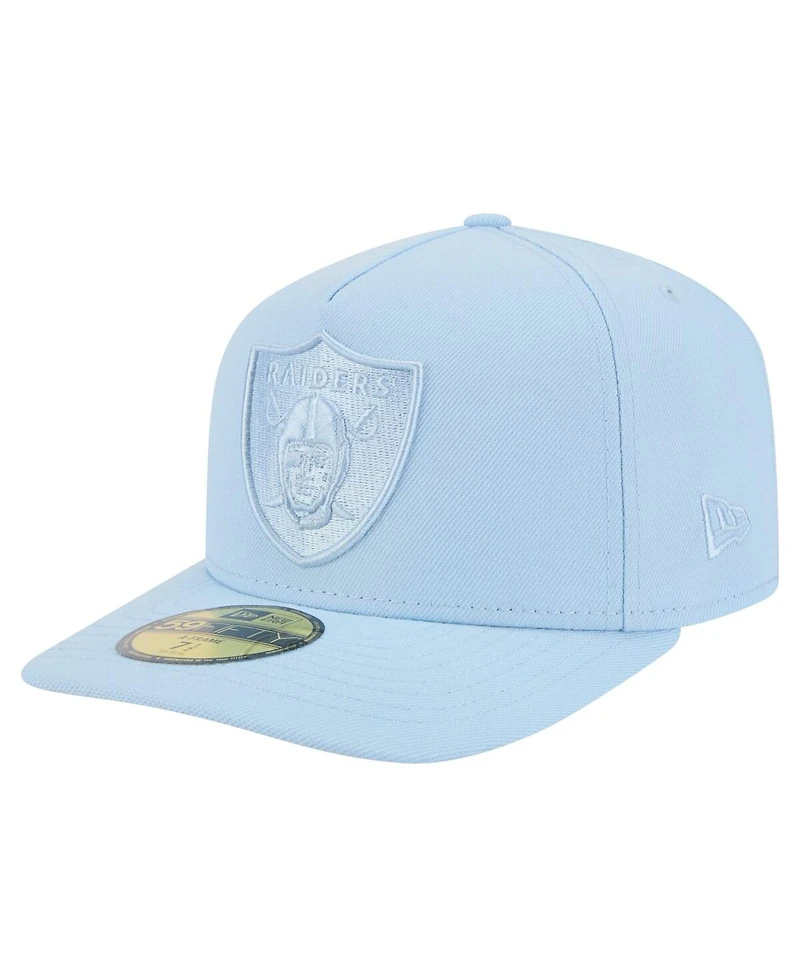 New Era Men's Light Blue Las Vegas Raiders Color Pack A-Frame 59FIFTY Fitted Hat