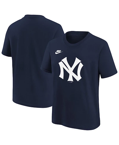 Nike Big Boys and Girls Navy New York Yankees Cooperstown Collection Team Logo T-Shirt