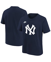 Nike Big Boys and Girls Navy New York Yankees Cooperstown Collection Team Logo T-Shirt