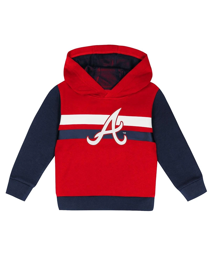 Outerstuff Toddler 2-Piece Red/Navy Atlanta Braves Wind Up Pullover Hoodie and Sweatpants Set