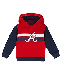 Outerstuff Toddler 2-Piece Red/Navy Atlanta Braves Wind Up Pullover Hoodie and Sweatpants Set