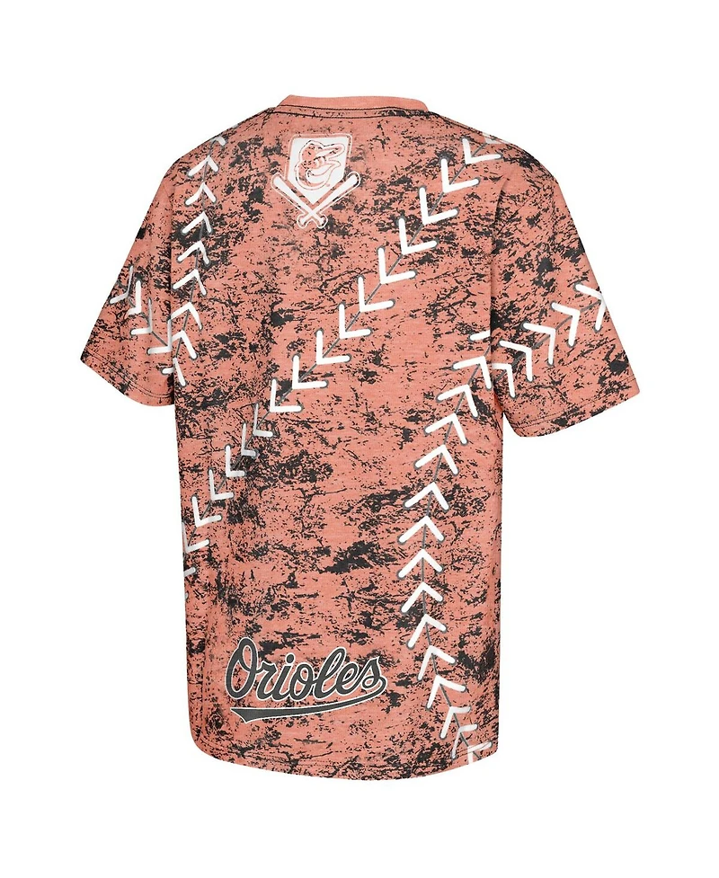 Outerstuff Big Boys and Girls Orange Baltimore Orioles Slide Score Bold T-Shirt