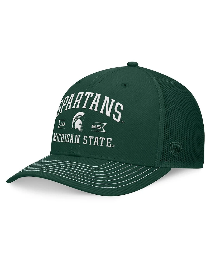 Top of the World Men's Green Michigan State Spartans Carson Trucker Adjustable Hat
