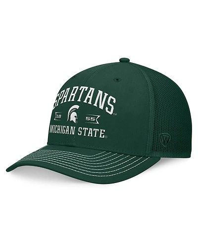 Top of the World Men's Green Michigan State Spartans Carson Trucker Adjustable Hat