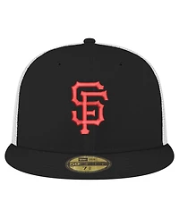 New Era Men's Black San Francisco Giants Team Color 59FIFTY Trucker Fitted Hat