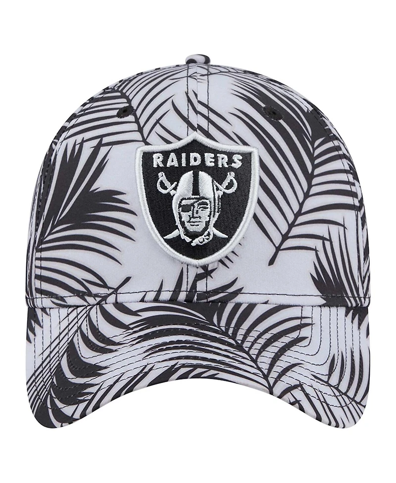 New Era Men's Gray Las Vegas Raiders Palms 39THIRTY Flex Hat