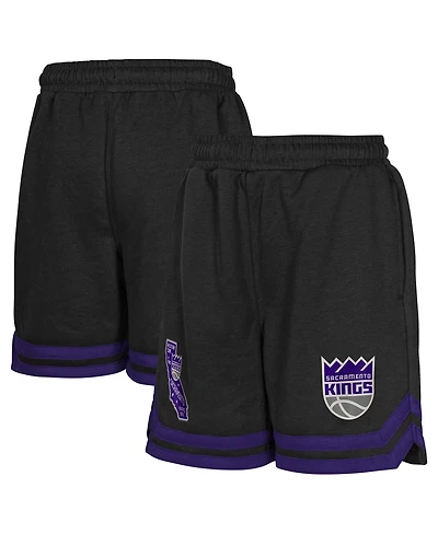 Outerstuff Big Boys and Girls Black Sacramento Kings Teardrop Fleece Shorts