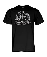 Blue 84 Men's and Women's Black Providence Friars Basketball Joy The Journey T-Shirt