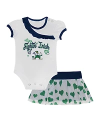 Outerstuff Baby Boys and Girls 2-Piece Notre Dame Fighting Irish Love My Team Bodysuit and Skirt Set