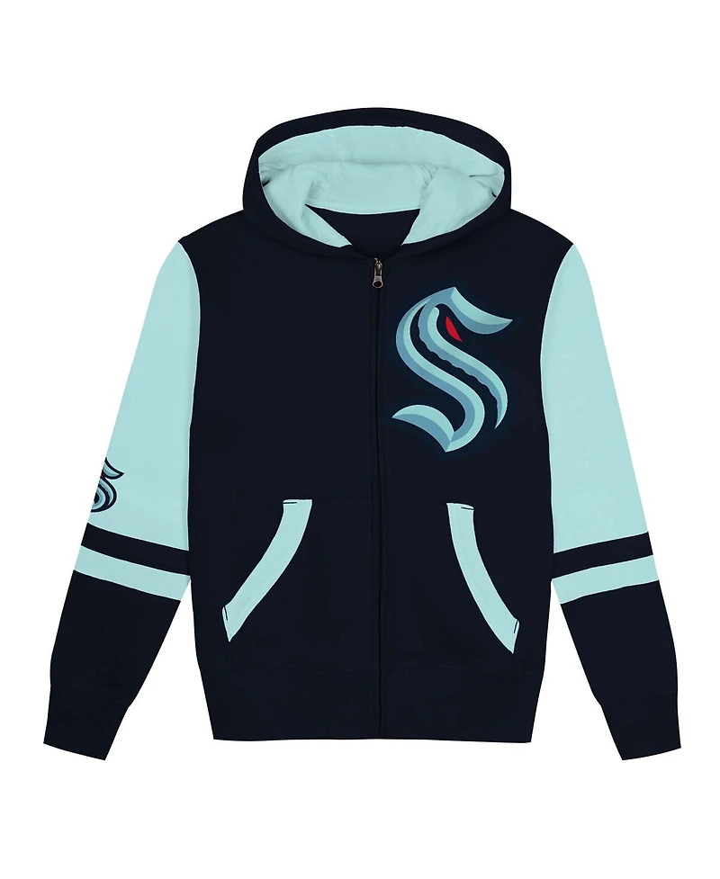 Outerstuff Preschool Navy Seattle Kraken Face Off Full-Zip Hoodie