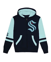 Outerstuff Preschool Navy Seattle Kraken Face Off Full-Zip Hoodie