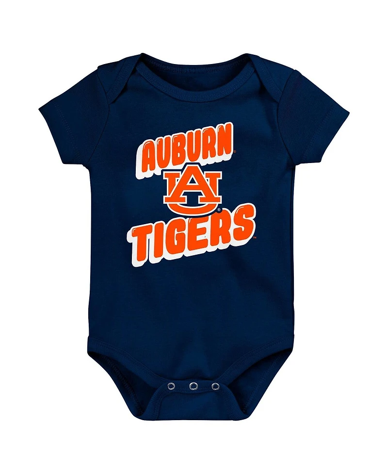 Outerstuff Newborn Navy Auburn Tigers Sunday Comics Bodysuit 3-pack