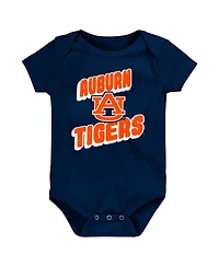 Outerstuff Newborn Navy Auburn Tigers Sunday Comics Bodysuit 3-pack