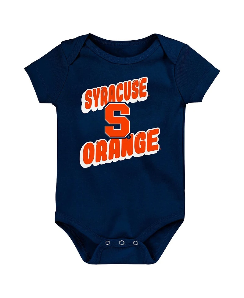 Outerstuff Newborn Navy Syracuse Orange Sunday Comics Bodysuit 3-pack