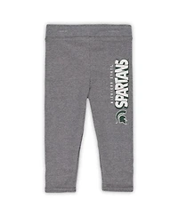 Outerstuff Girls Toddler 2-Piece Michigan State Spartans Clubhouse Pullover Hoodie and Legging Set