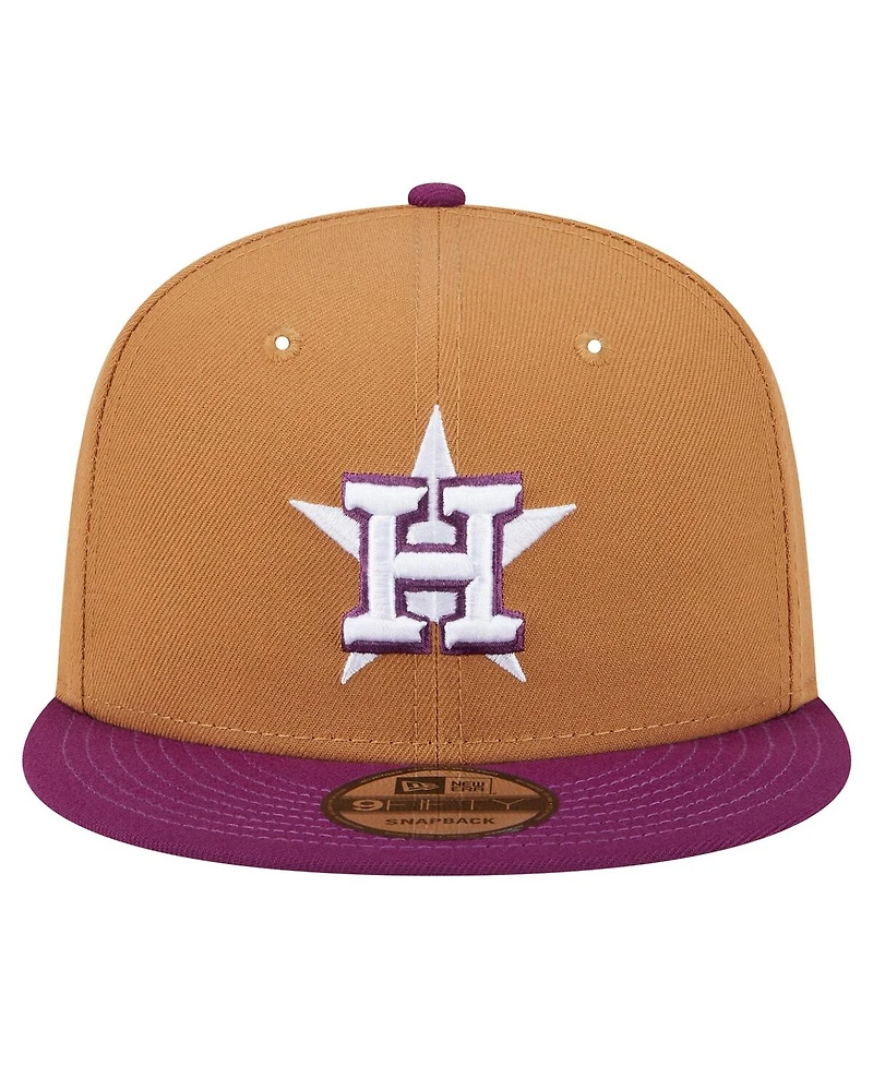 New Era Men's Brown/Purple Houston Astros Color Pack Two-Tone 9FIFTY Snapback Hat