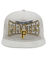 New Era Men's Gray Pittsburgh Pirates Corduroy Golfer Snapback Hat