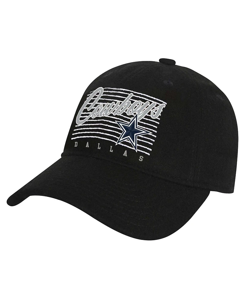 Outerstuff Big Boys and Girls Black Dallas Cowboys Retro Wooly Adjustable Hat