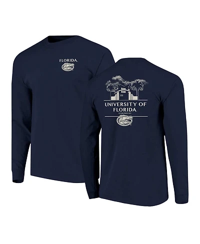 Image One Men's Navy Florida Gators Comfort Colors Campus Nights Long Sleeve T-Shirt