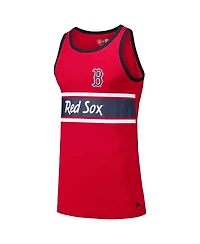 New Era Men's Red Boston Sox Jersey Ringer Tank Top