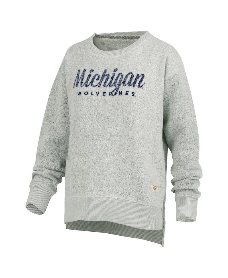 Pressbox Women's Heather Gray Michigan Wolverines Torrington Pullover Sweatshirt
