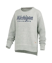Pressbox Women's Heather Gray Michigan Wolverines Torrington Pullover Sweatshirt