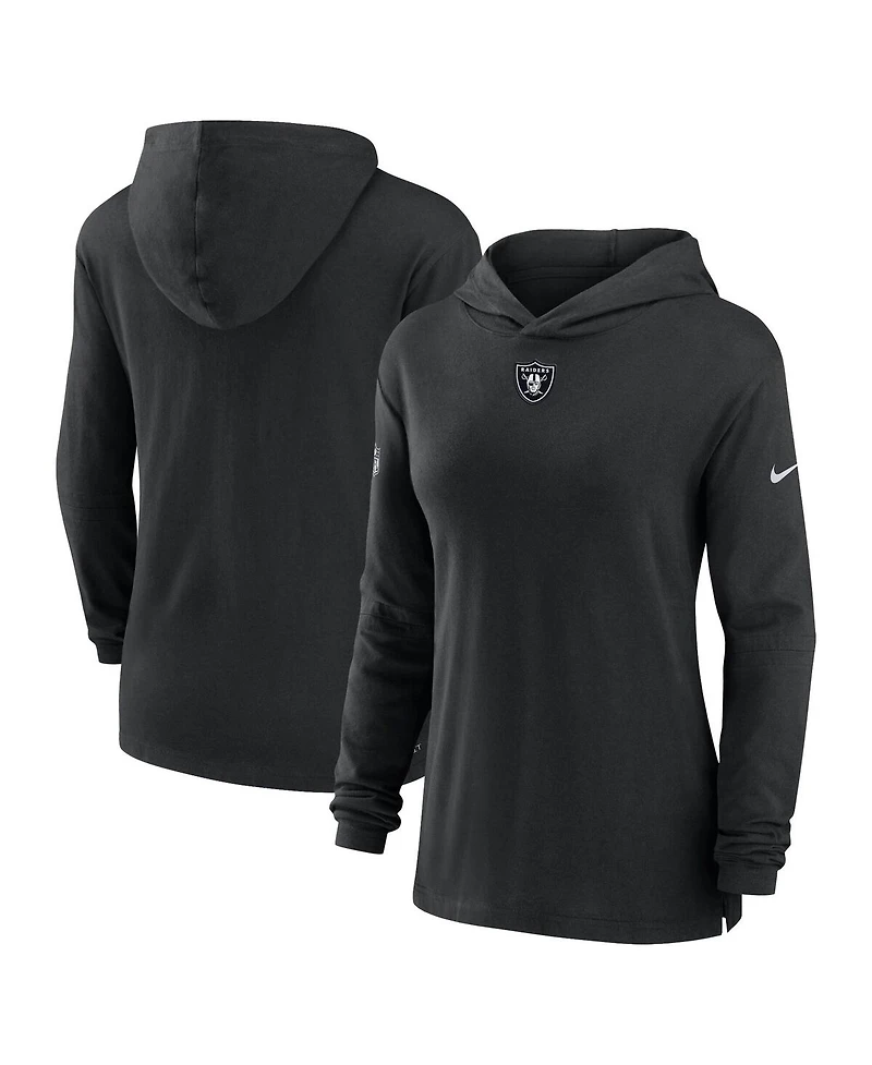 Nike Women's Black Las Vegas Raiders Sideline Performance Long Sleeve Hoodie T-Shirt