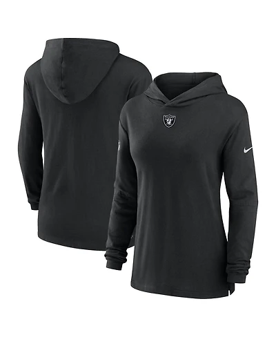 Nike Women's Black Las Vegas Raiders Sideline Performance Long Sleeve Hoodie T-Shirt