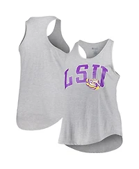 Profile Women's Heather Gray Lsu Tigers Arch Logo Racerback Scoop Neck Tank Top