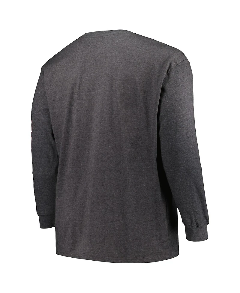 Profile Men's Heather Charcoal Texas A&M Aggies Big Tall Two-Hit Graphic Long Sleeve T-Shirt