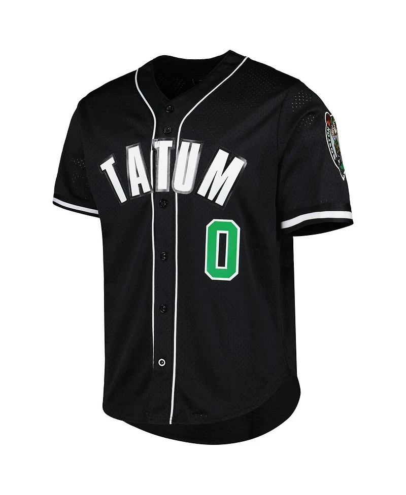 Pro Standard Men's Jayson Tatum Black Boston Celtics Capsule Player Baseball Button-Up Shirt