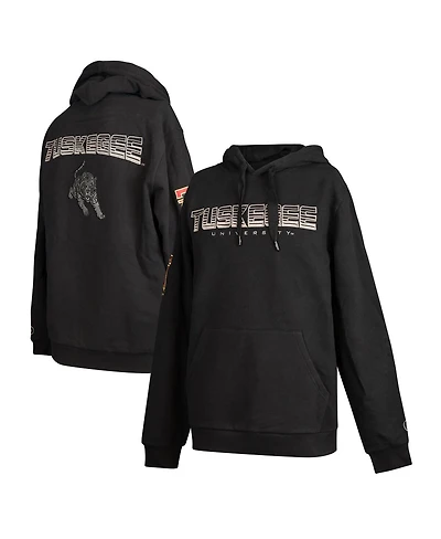 Fisll Men's Black Tuskegee Golden Tigers Puff Print Sliced Pullover Hoodie