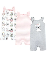Hudson Baby Girls Cotton Rompers Whimsical Dog, 0-3 Months