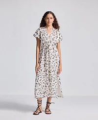Reistor Women's Gathered Maxi Dress with Side Slits Mosaic