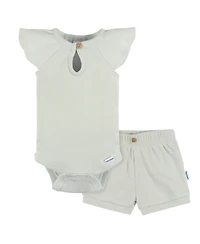Gerber Childrenswear Baby Girls Flutter Sleeve Bodysuit and Shorts Set