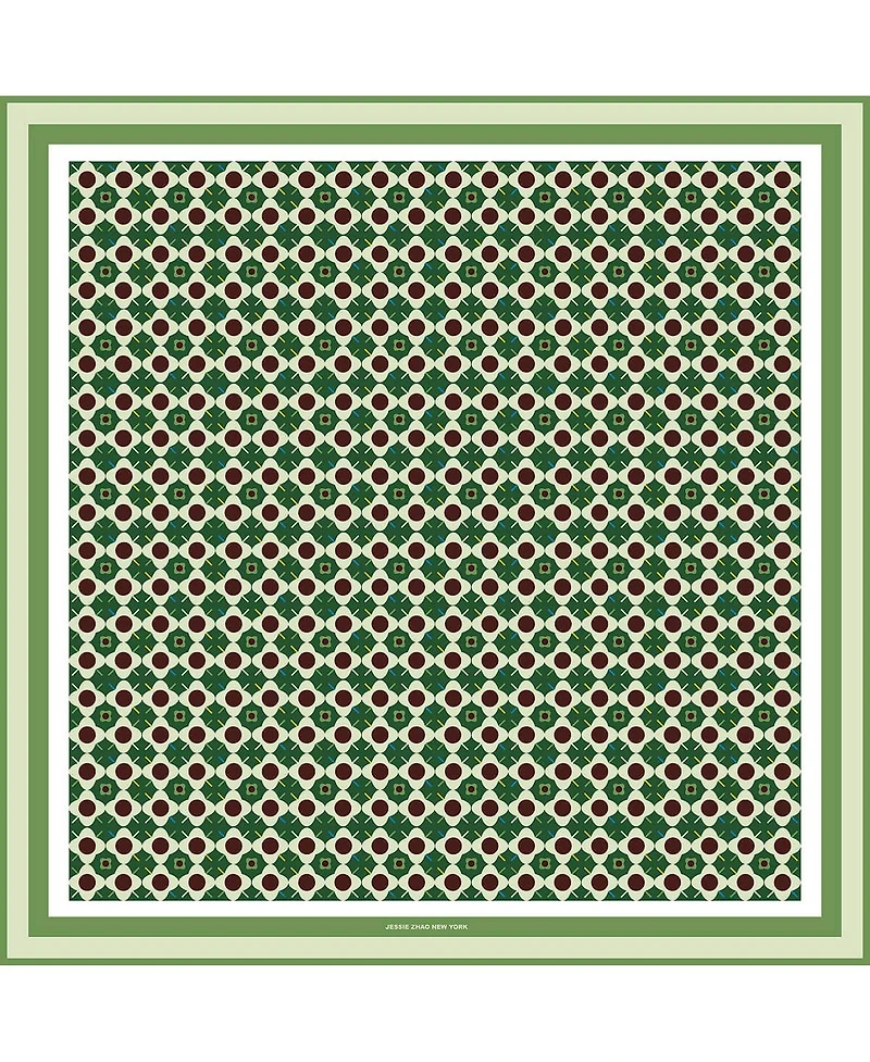 Jessie Zhao New York Double Sided Wool Silk Scarf Of Polka Dot Bloom