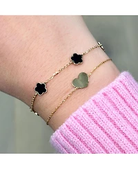 The Lovery Onyx Flower Bracelet 14K Gold