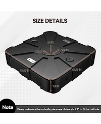 Mondawe Heavy-Duty Hdpe Patio Umbrella Base Stand for Cantilever Umbrellas with Wheels