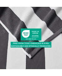 Linery & Co. 100% Cotton Velour Cabana Stripe Oversized Beach Towel