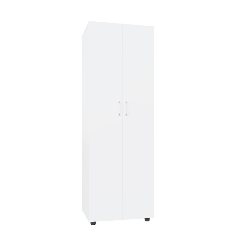 London Armoire, Two Shelves, Rod, Double Door Cabinet Armoire, White