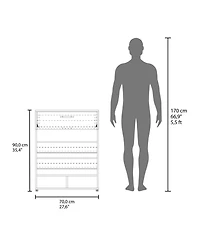 Kearns Shoe Rack, 1 Door, 4 Legs, 5 Shelves, White