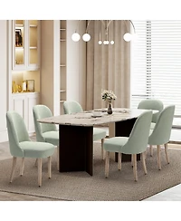 Mid-Century Modern Upholstered Boucle Dining Chair (Set of 6)